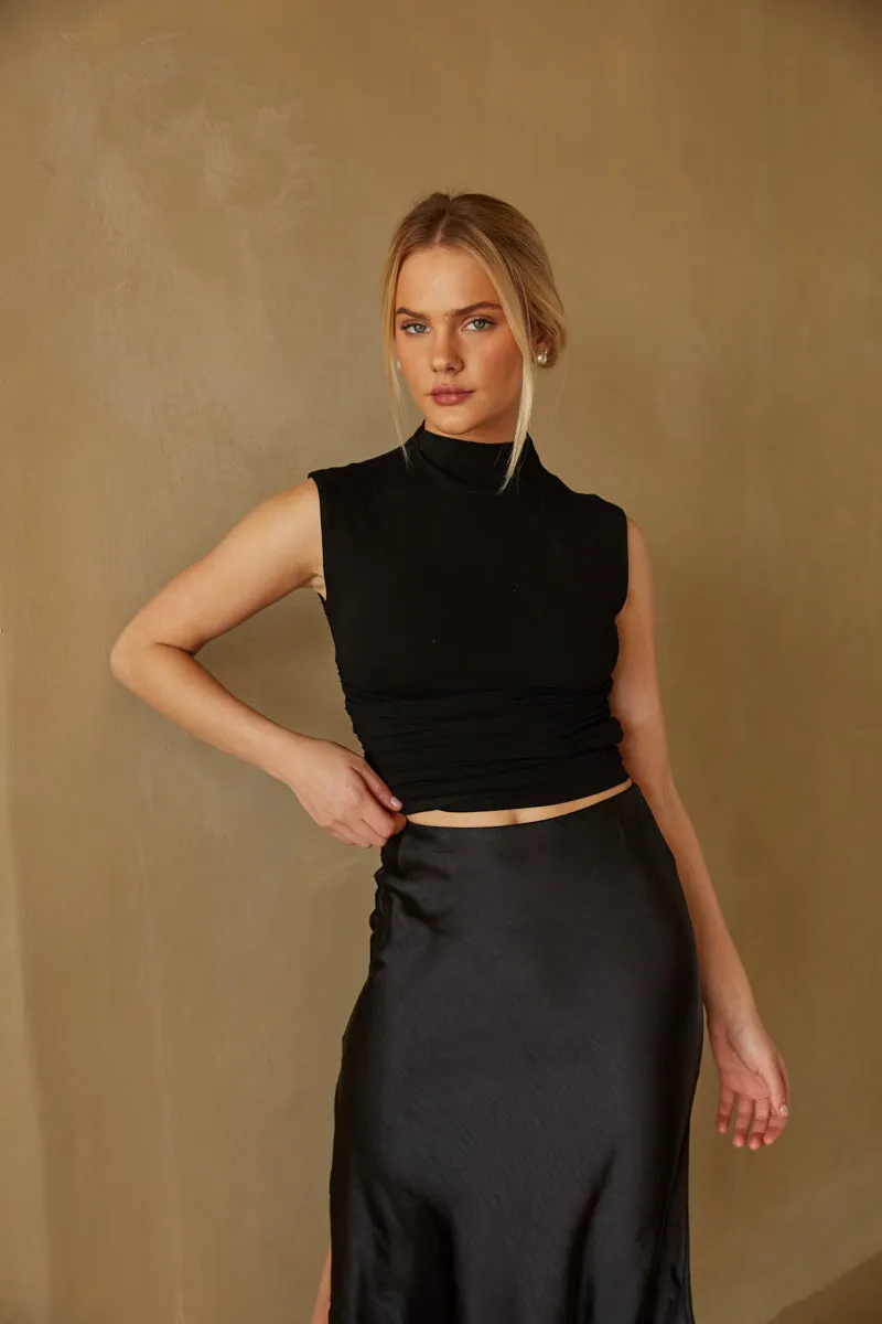 Taylor Ruched High Neck Tank Top