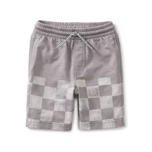 Tea Collection Grey Checker Beach Shorts