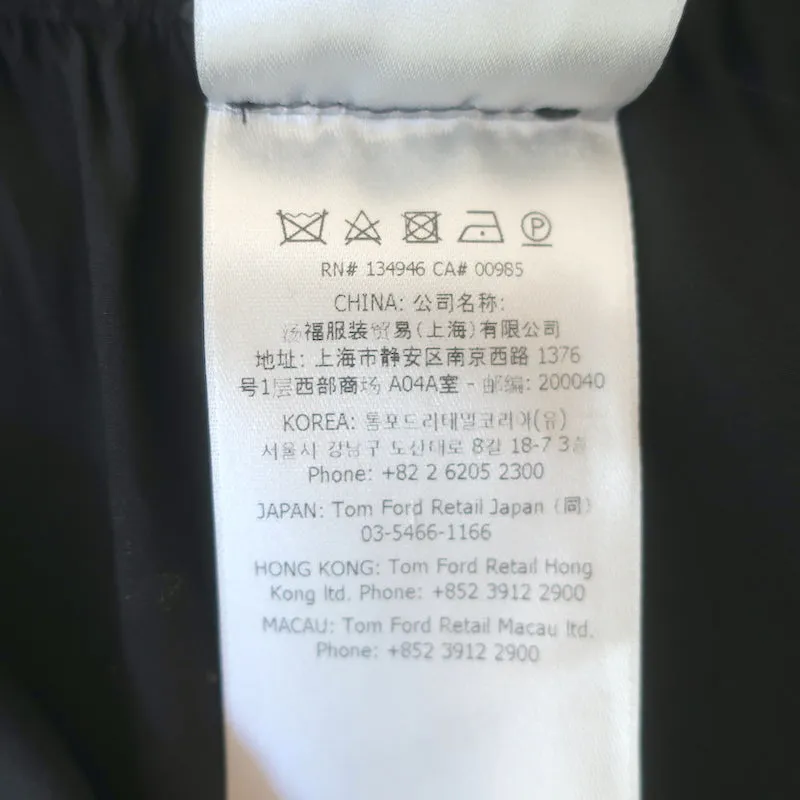 Tom Ford Boxer Shorts Black Velvet-Trimmed Silk Satin Size Medium