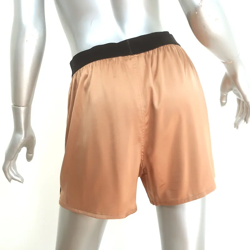 Tom Ford Boxer Shorts Gold Velvet-Trimmed Silk Satin Size Small