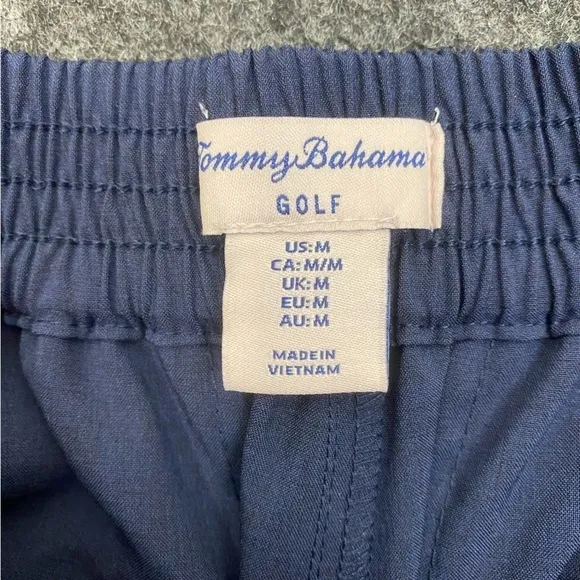 Tommy Bahama Womens Golf Shorts M Navy Blue Elastic Waist Bermuda Stretch