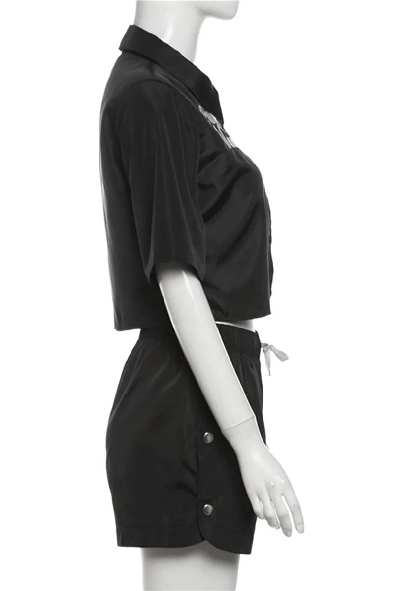 UM0389 Crop Shirt and Shorts Set