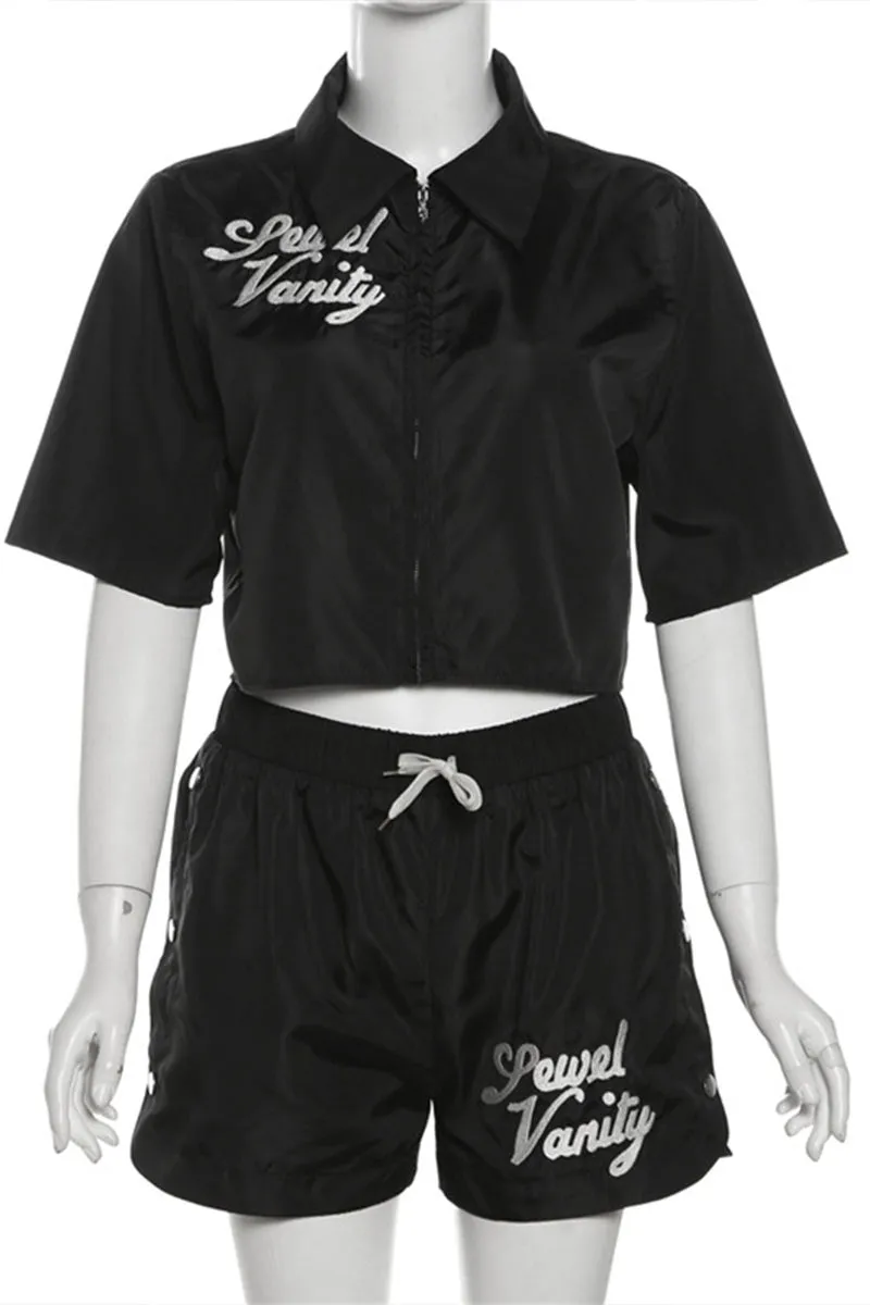 UM0389 Crop Shirt and Shorts Set