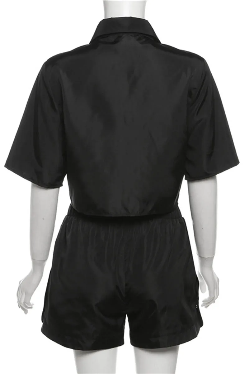 UM0389 Crop Shirt and Shorts Set