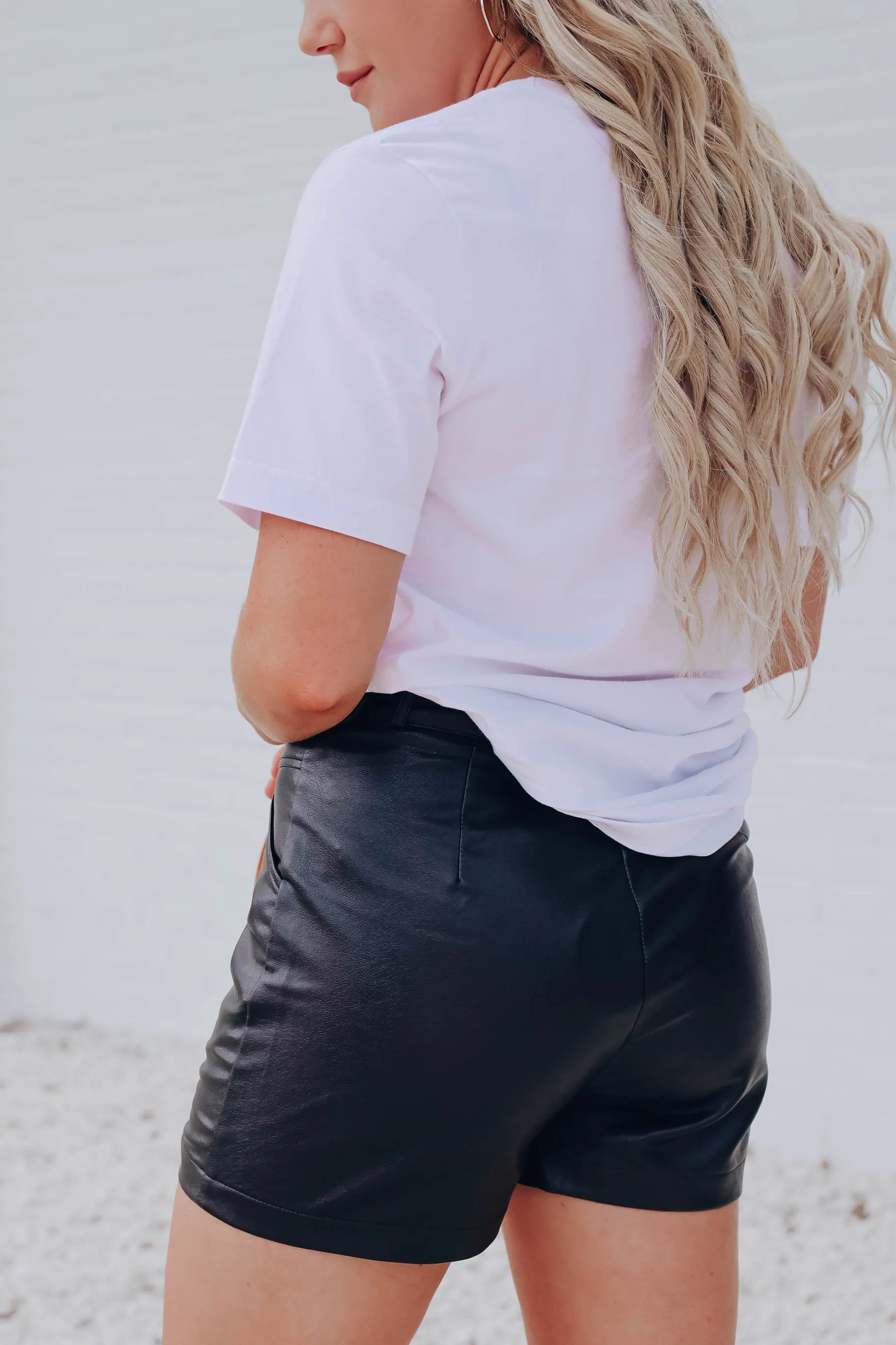 Unstoppable Faux Leather Shorts - Black