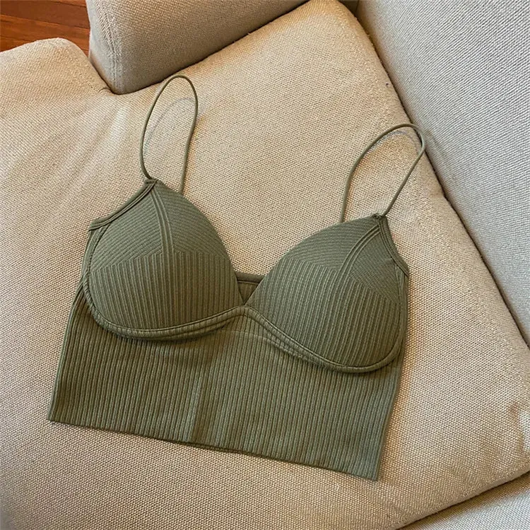 V-Neck "Camisole" Push up Bra with Chest Pads