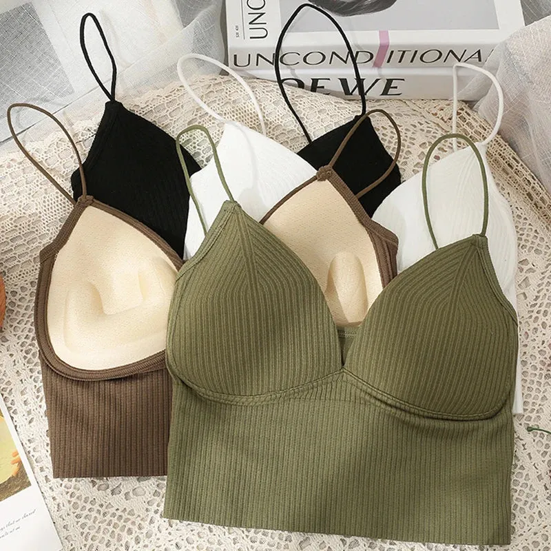 V-Neck "Camisole" Push up Bra with Chest Pads