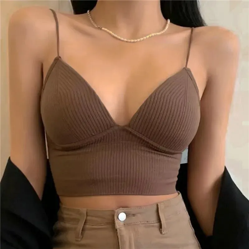 V-Neck "Camisole" Push up Bra with Chest Pads