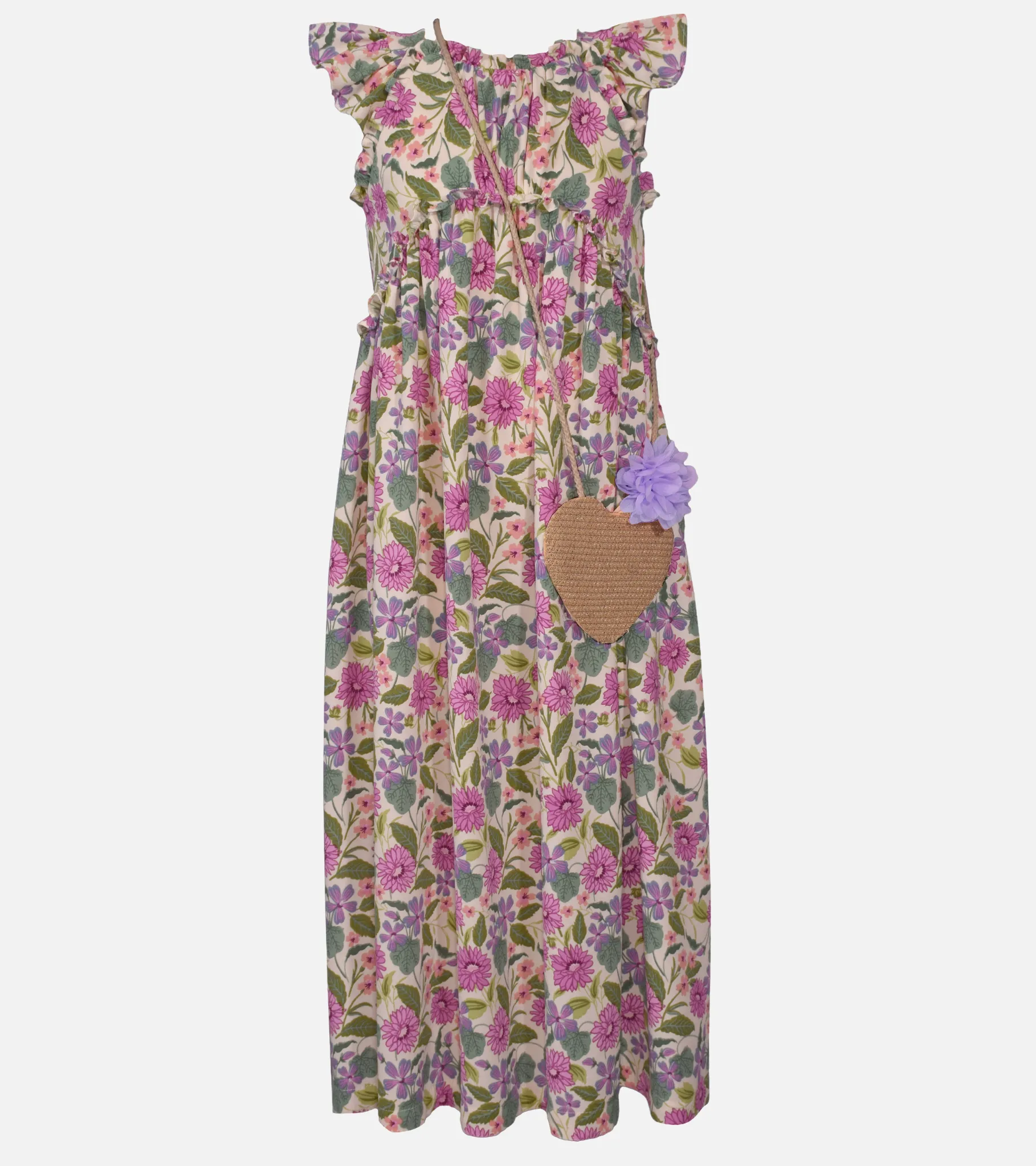Valencia Floral Maxi Dress with Bag