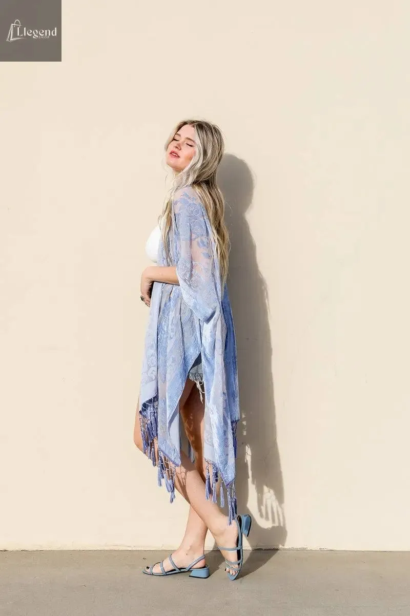 Velvet Mesh Tapestry Kimono