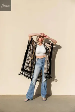 Velvet Mesh Tapestry Kimono