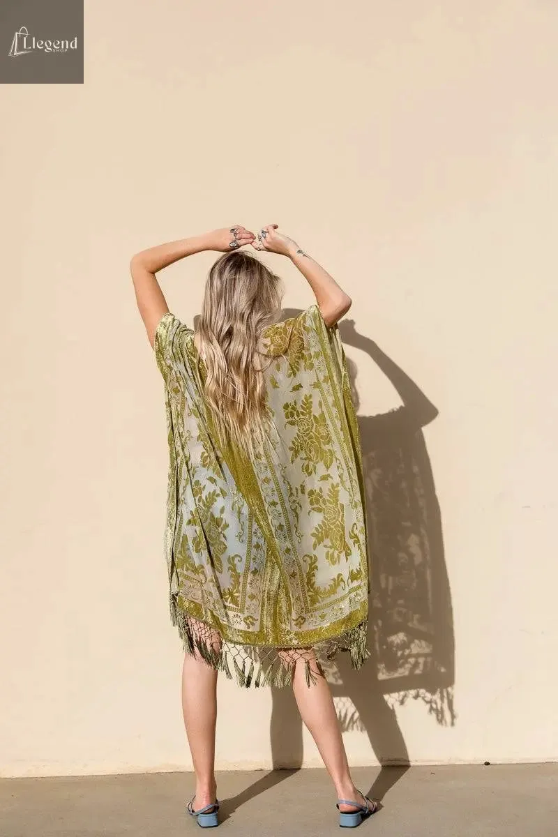 Velvet Mesh Tapestry Kimono