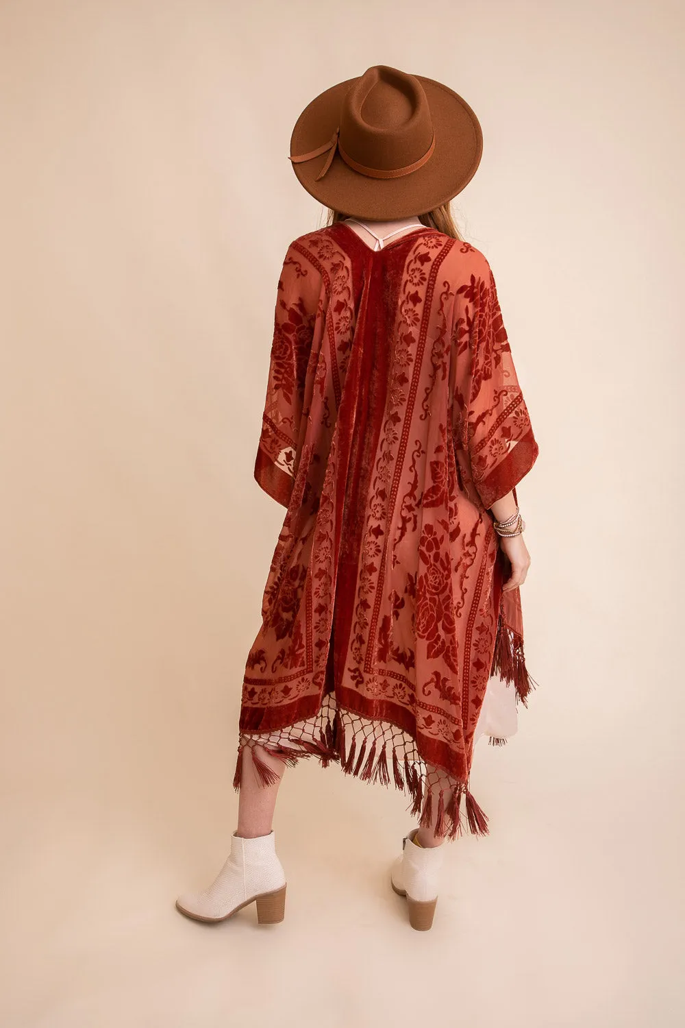 Velvet Mesh Tapestry Kimonos.