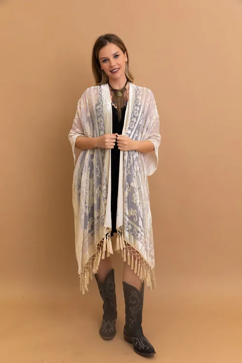Velvet Mesh Tapestry Kimonos.