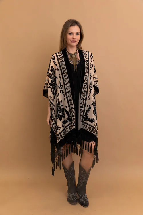 Velvet Mesh Tapestry Kimonos.
