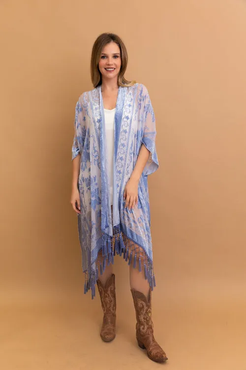 Velvet Mesh Tapestry Kimonos.