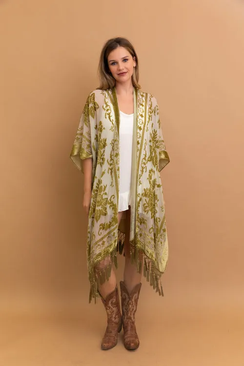 Velvet Mesh Tapestry Kimonos.