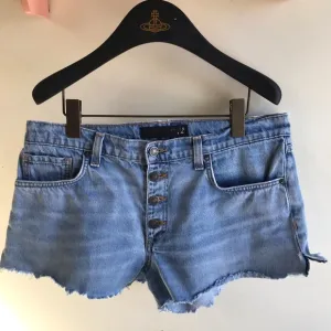 Veronica Beard Debbie shorts sz 28 jean shorts raw hem button fly pipeline wash
