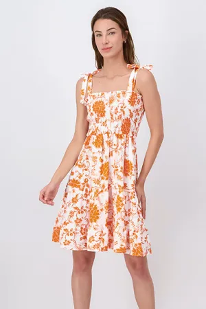 Vestido Mini Smock Flores