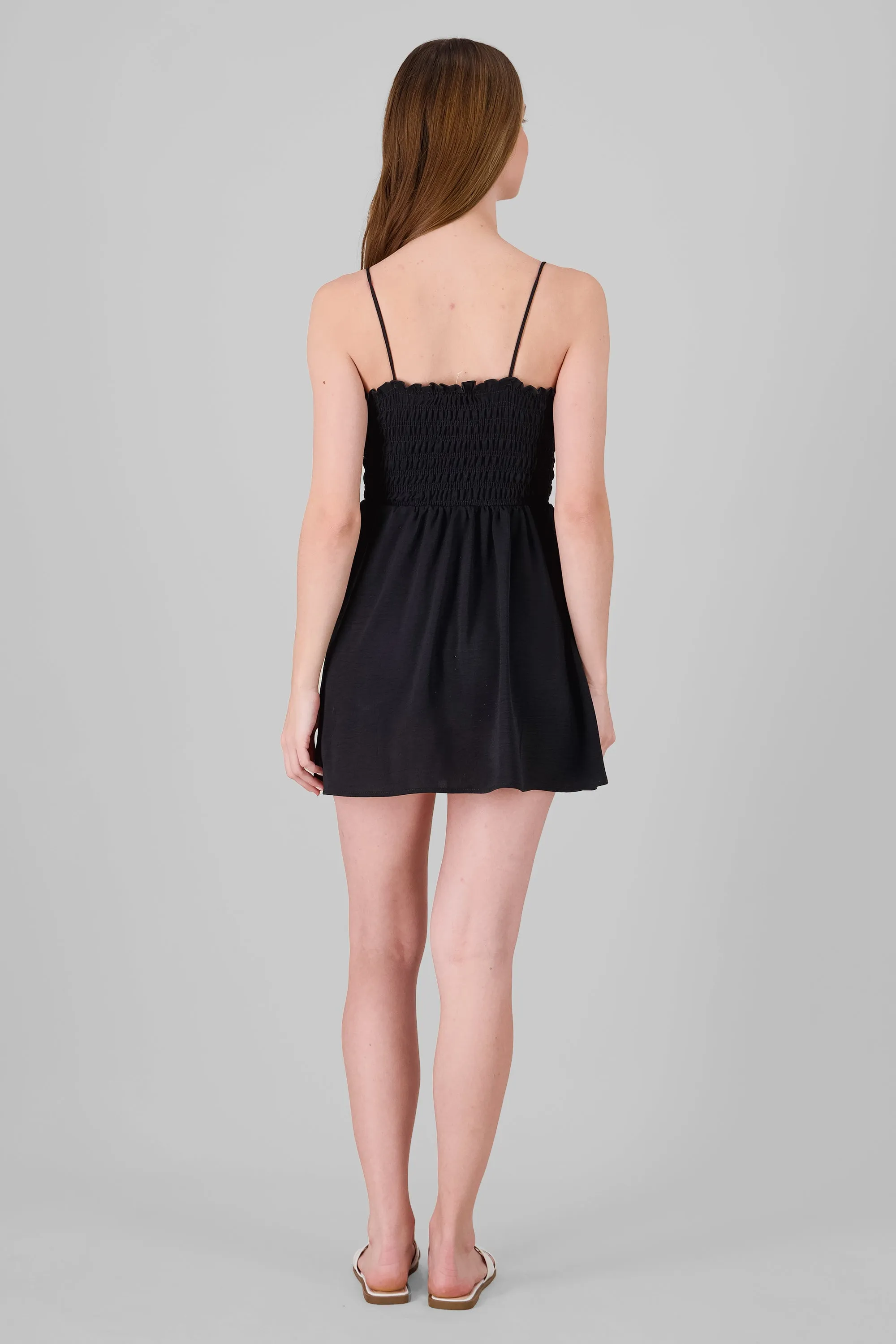 Vestido mini tirantes detalle smock