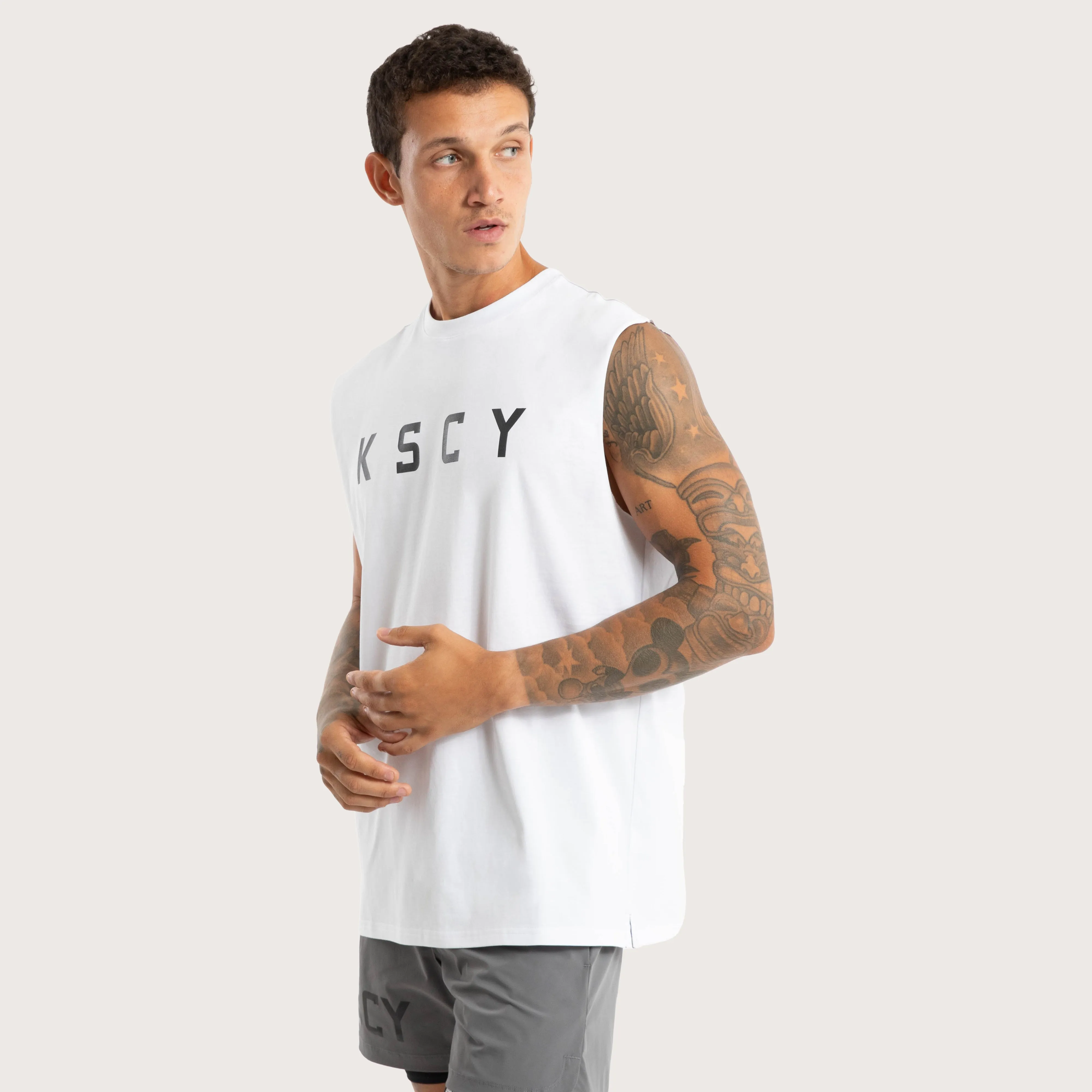 Vigor Split Hem Muscle Optical White