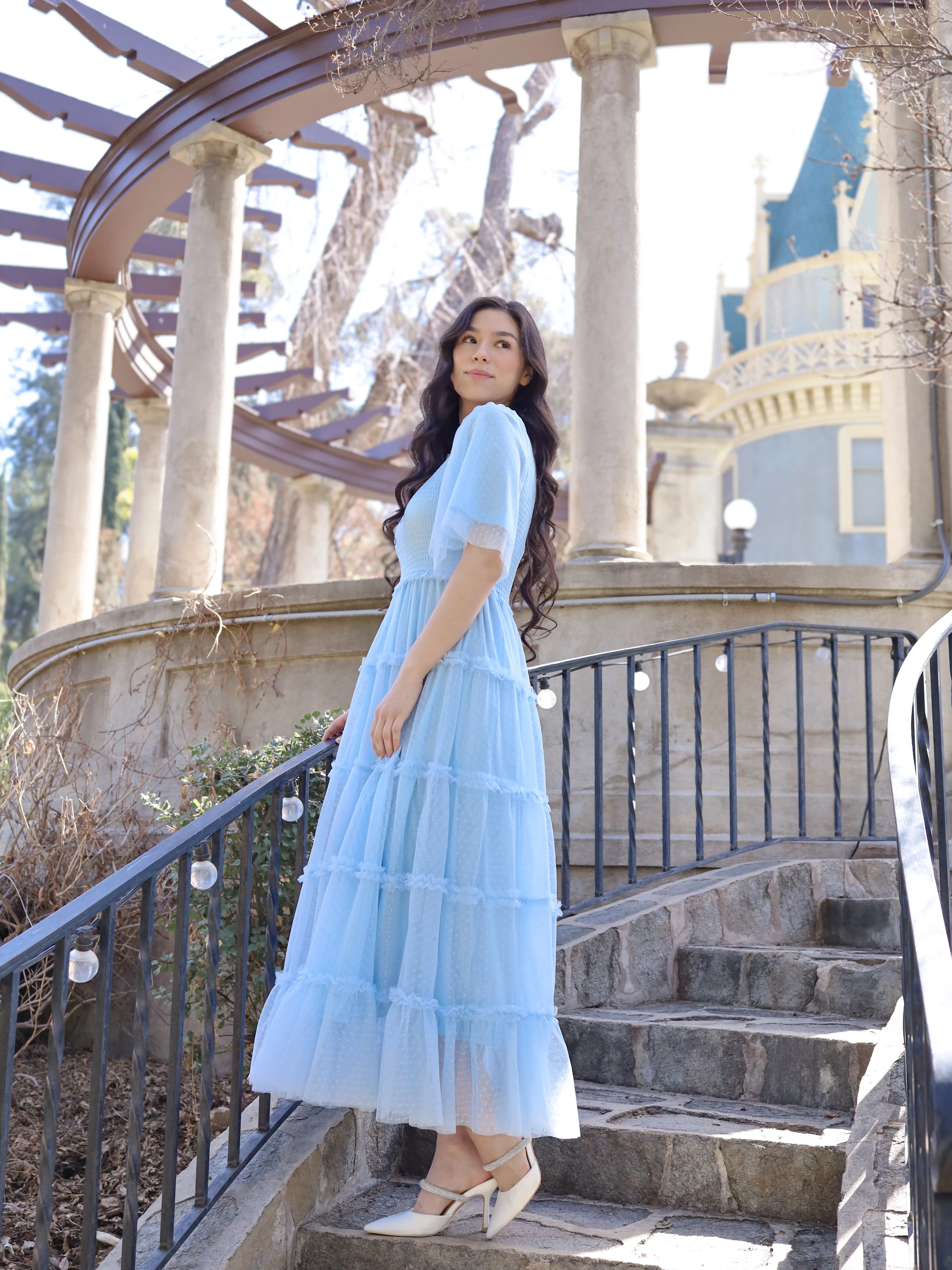 Vintage Romance Dress - Baby Blue