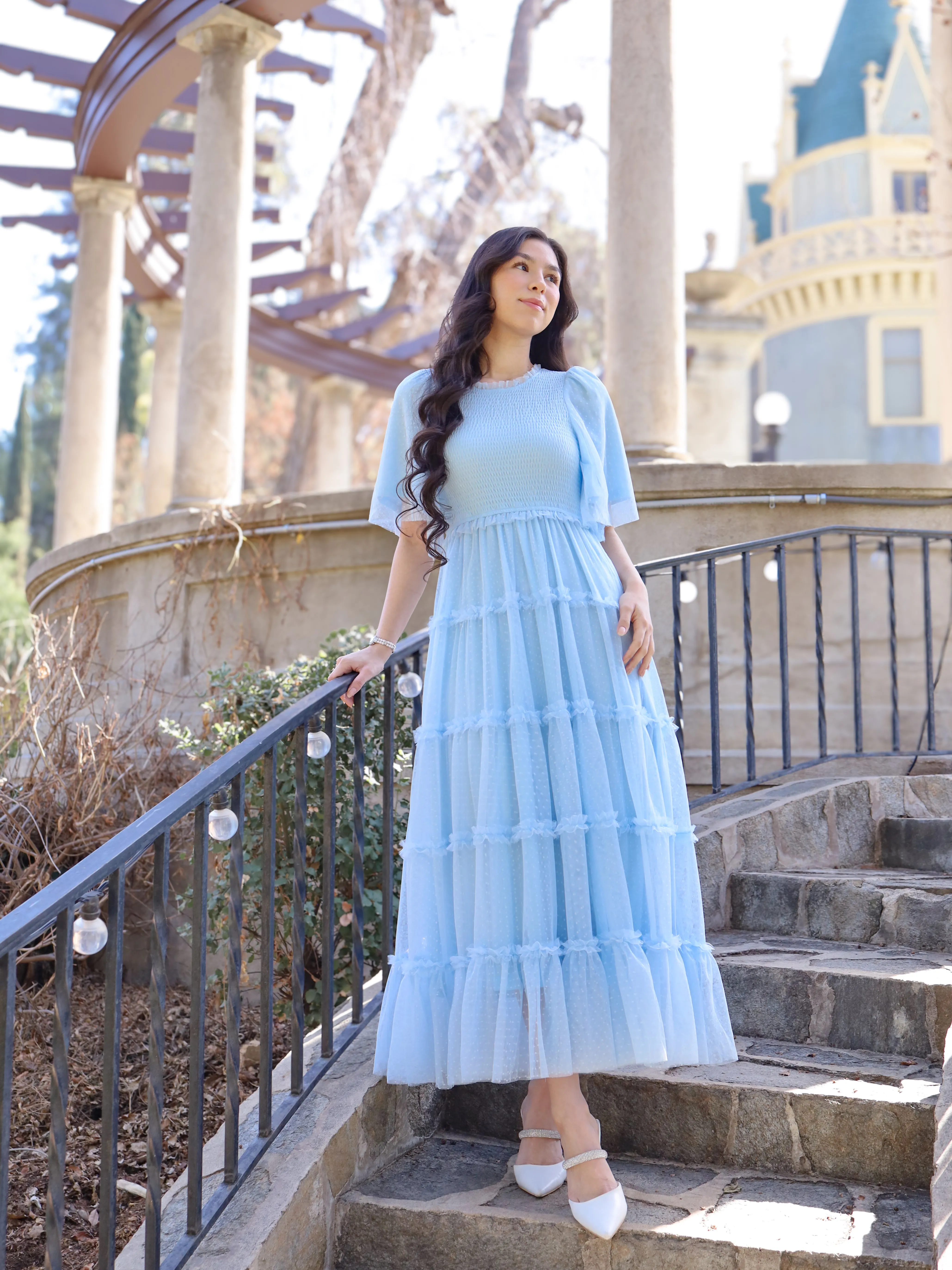 Vintage Romance Dress - Baby Blue