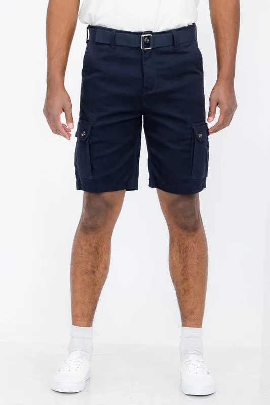 Weiv Mens Belted Cargo Shorts with Belt