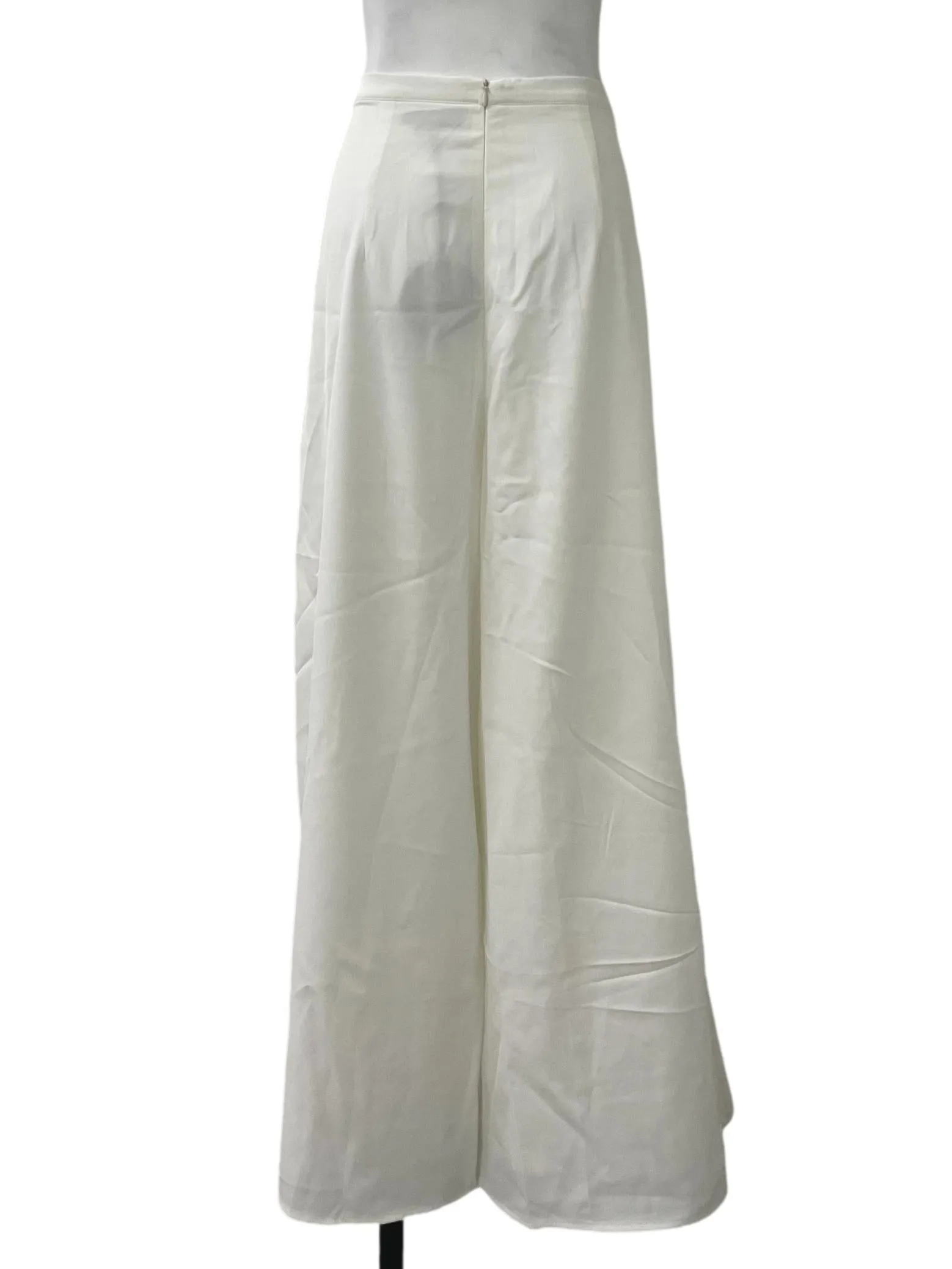 White Pleated Wide Legged Pants