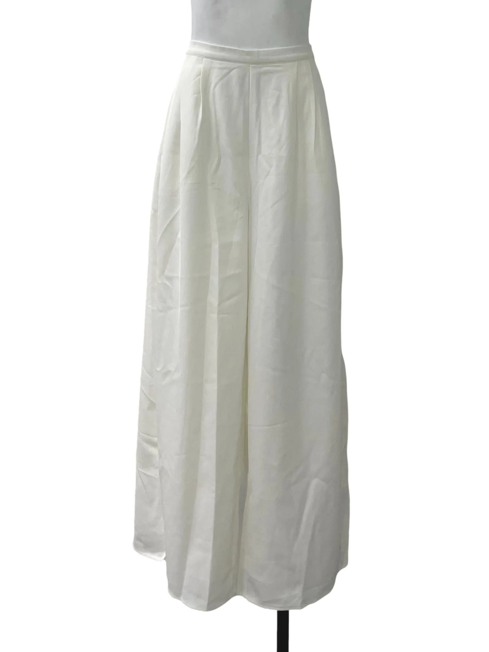 White Pleated Wide Legged Pants