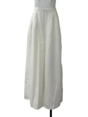 White Pleated Wide Legged Pants