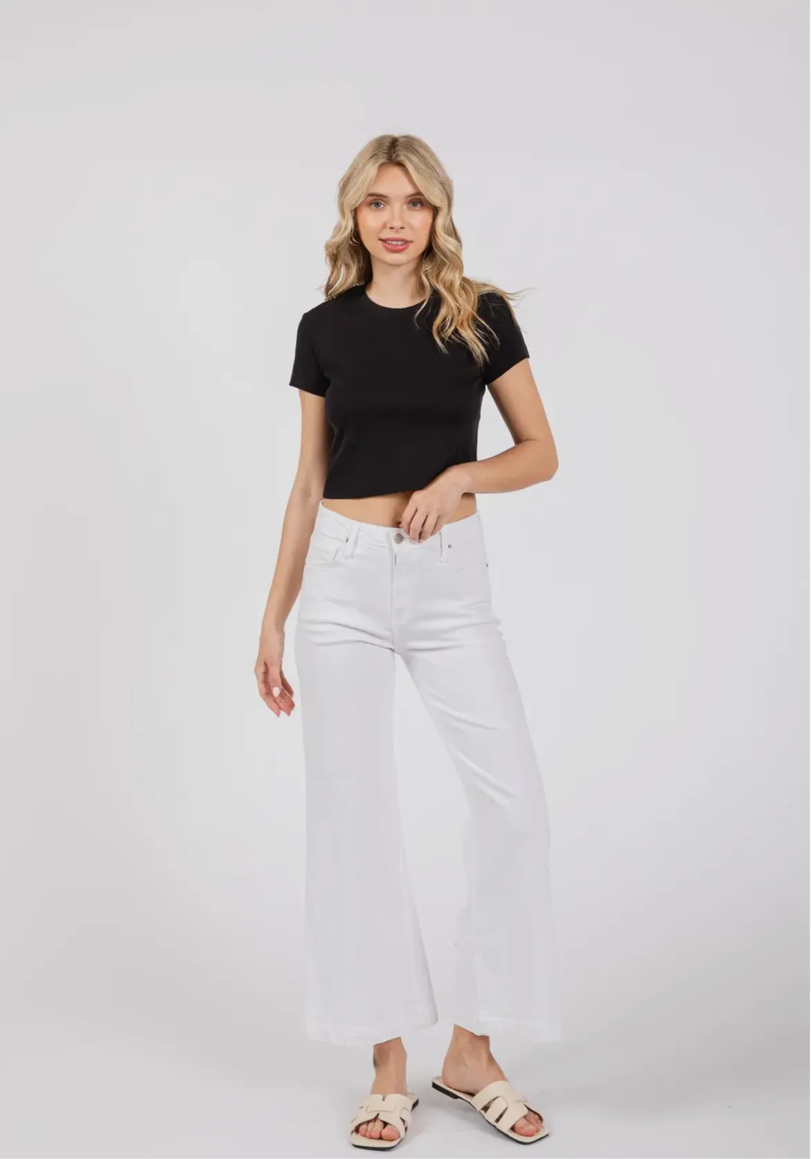White Wide Leg Culotte