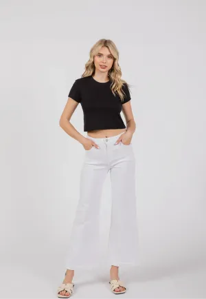 White Wide Leg Culotte