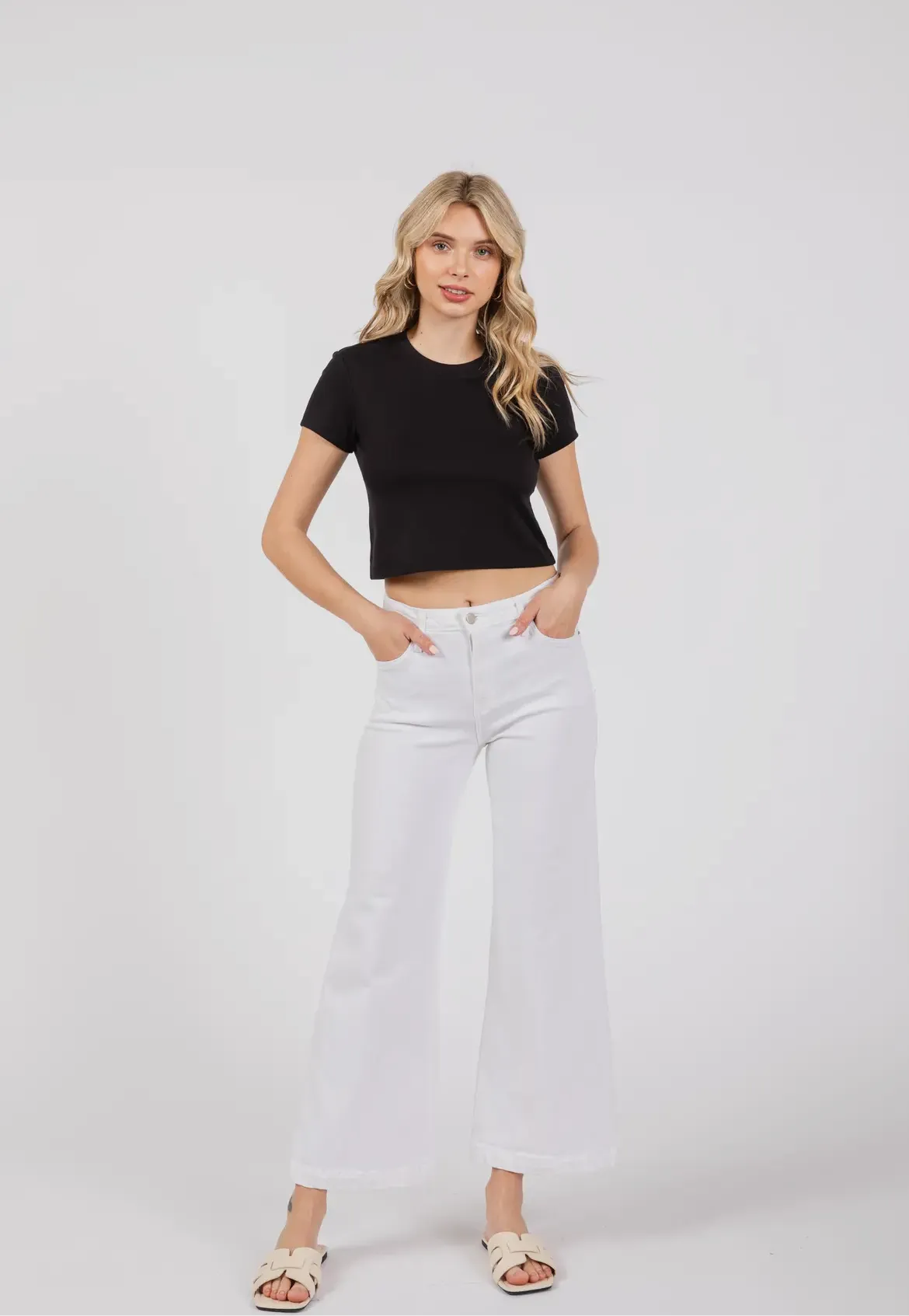 White Wide Leg Culotte