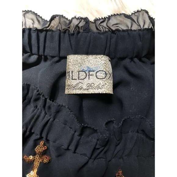 Wildfox White Label Gold Sequin Cross Romeo and Juliet Shorts
