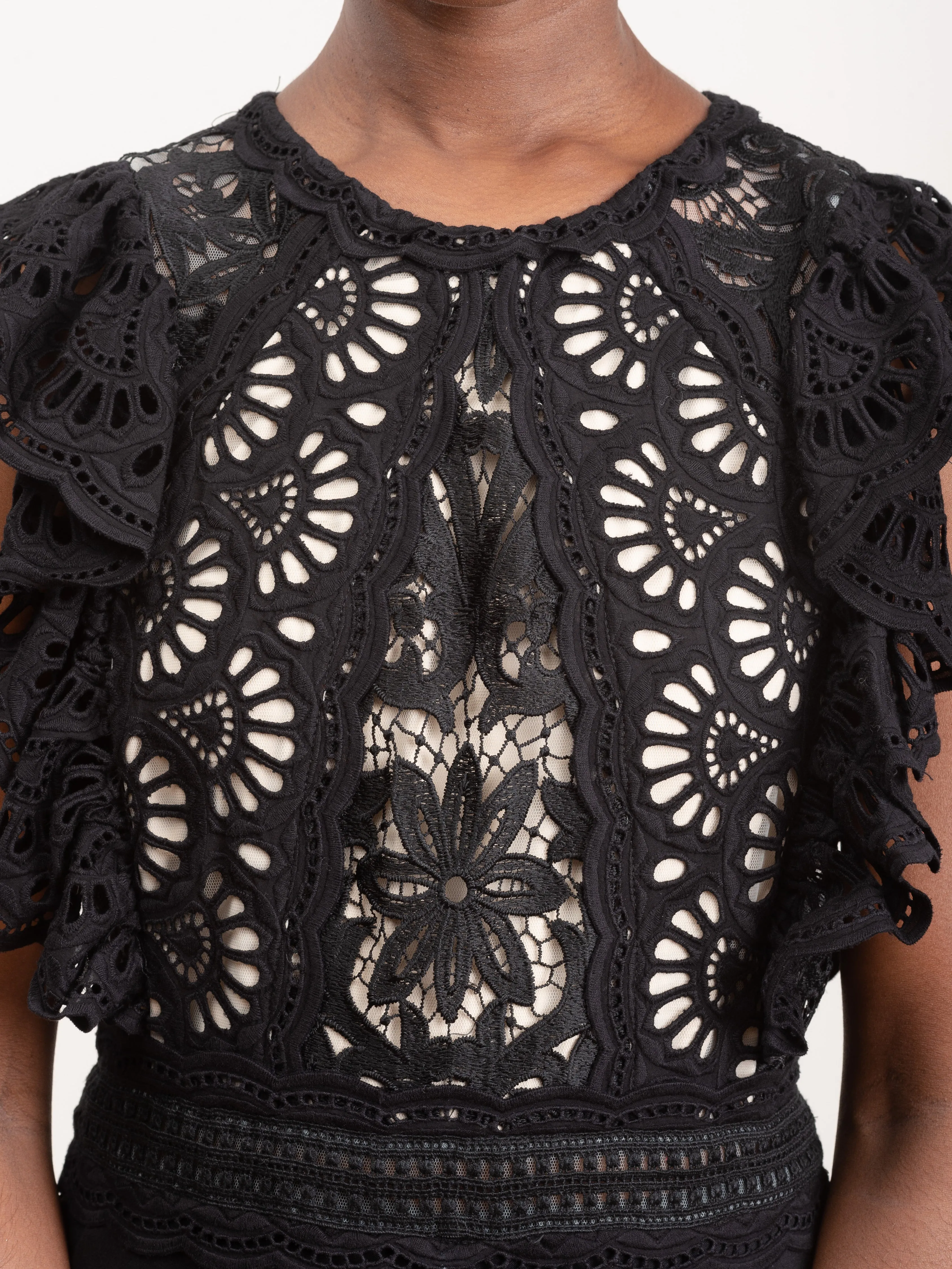 winnie short sleeve lace jumpsuit