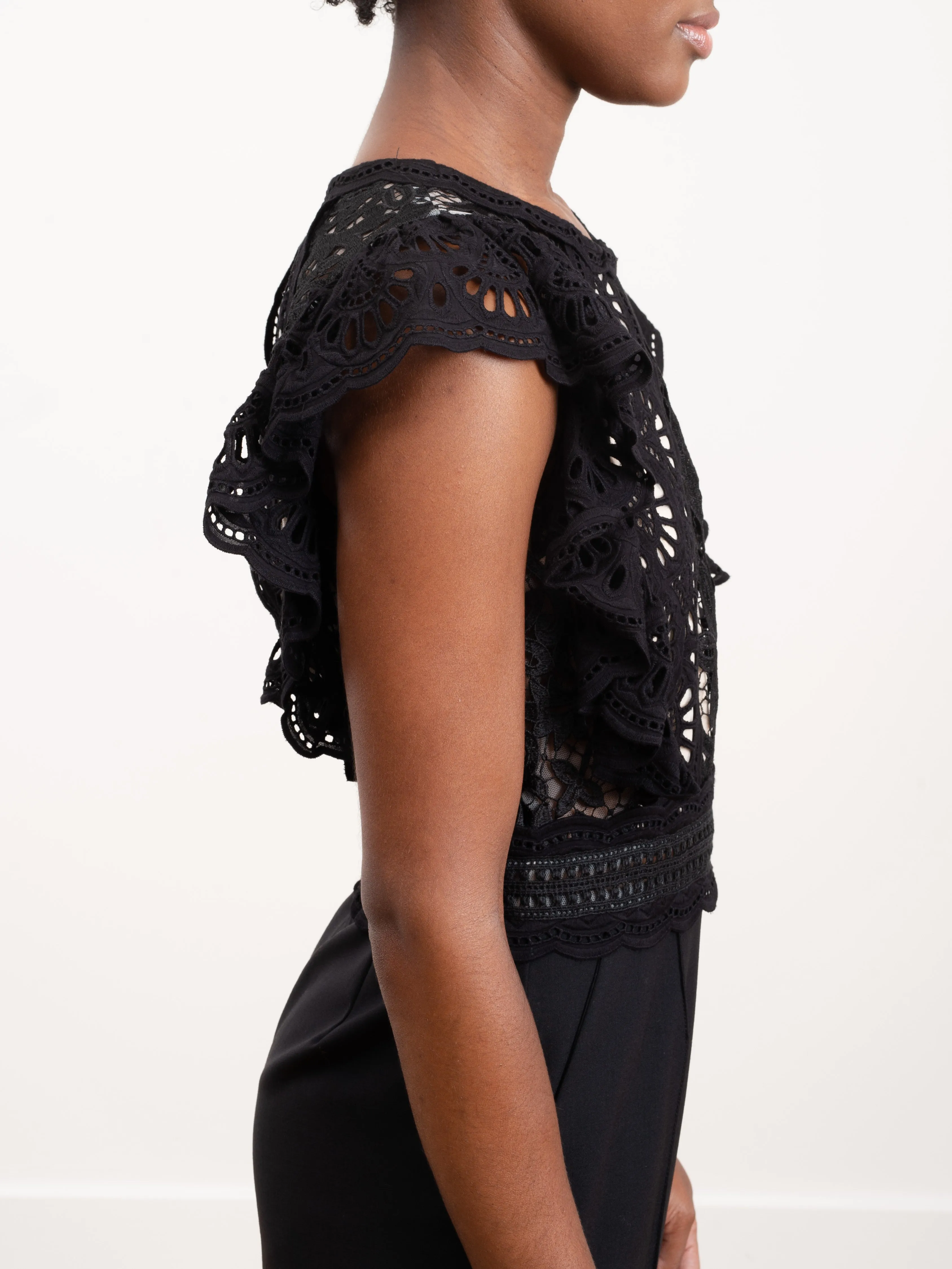 winnie short sleeve lace jumpsuit