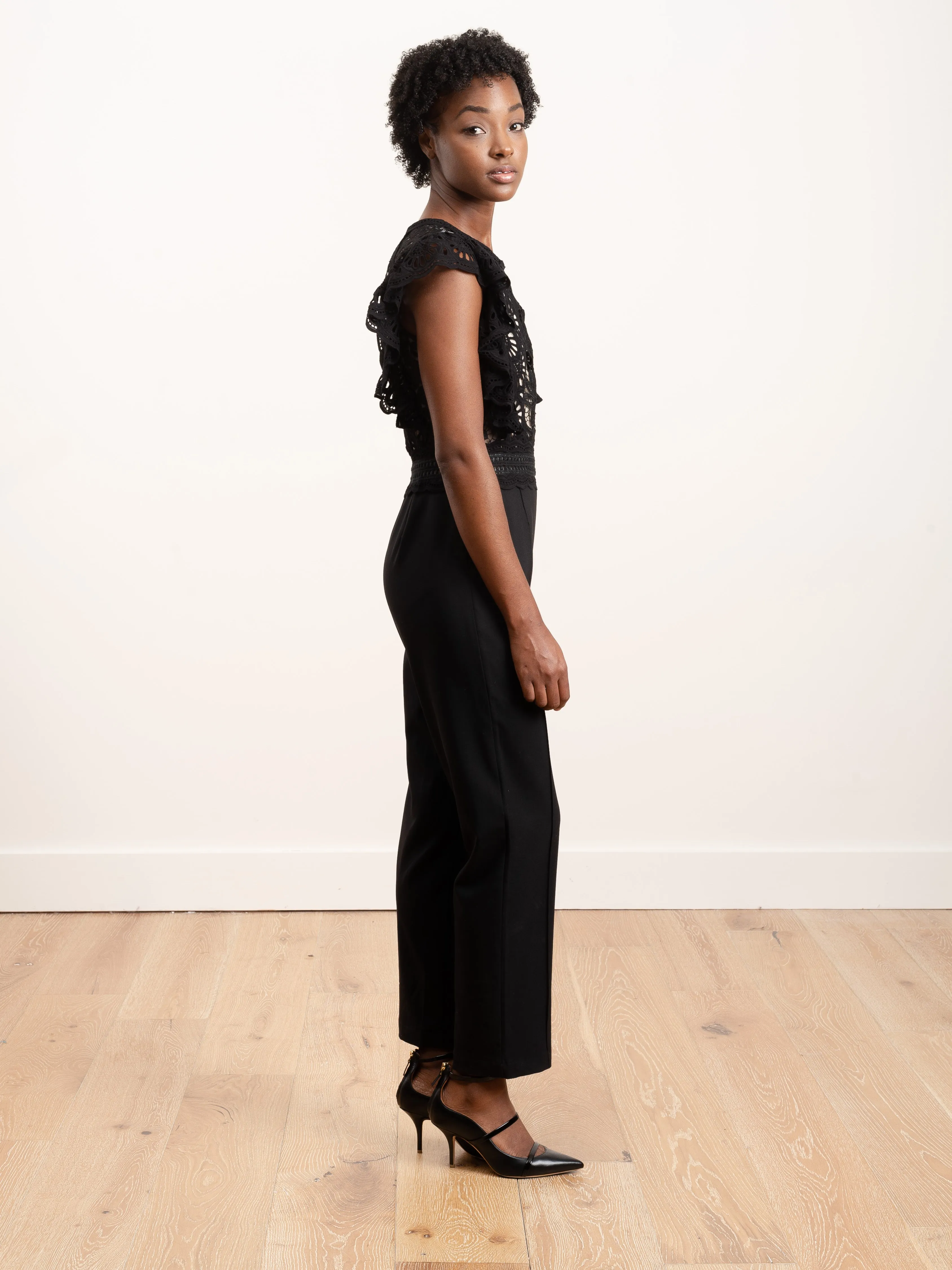 winnie short sleeve lace jumpsuit