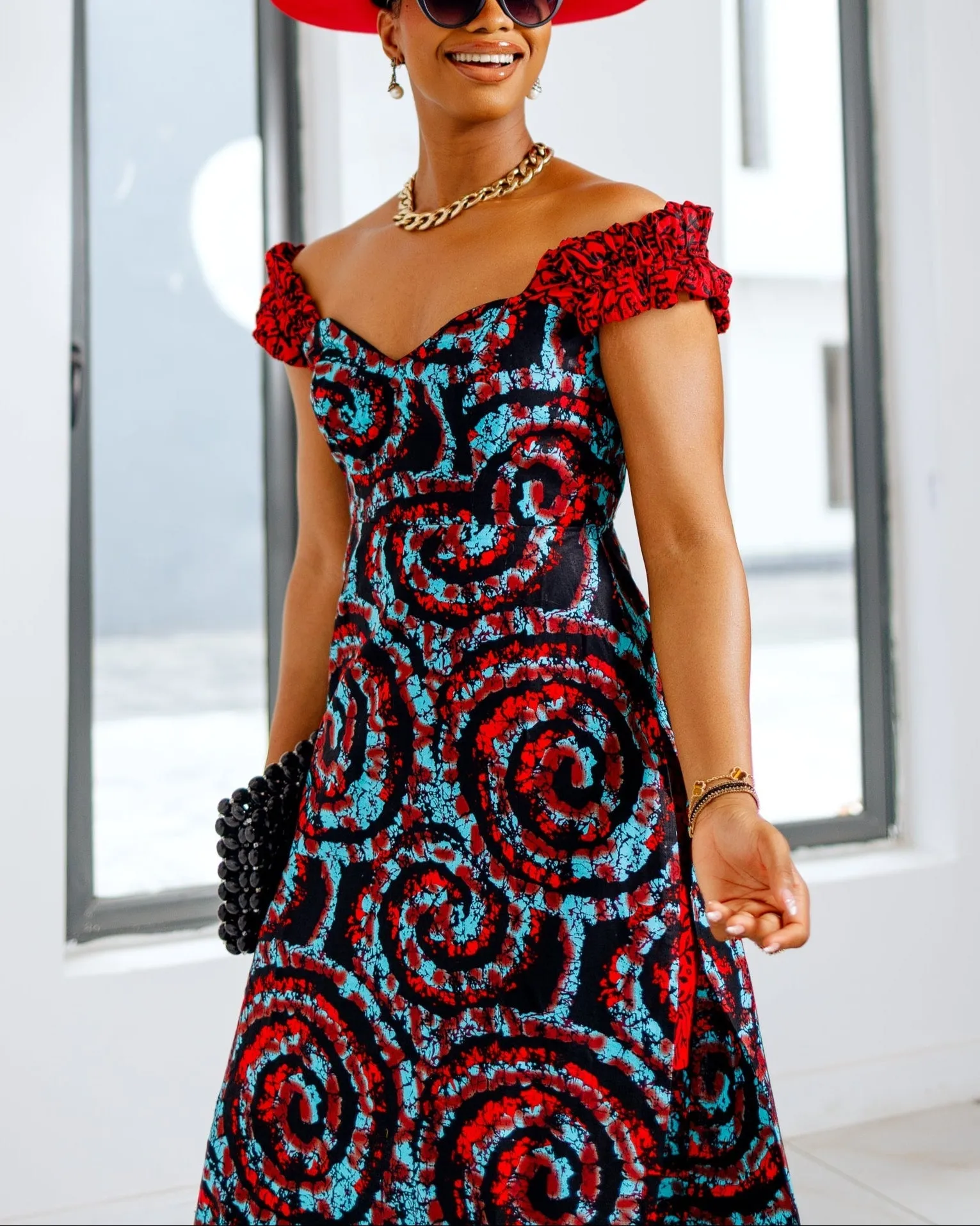 Women's Casual Print Kaftan Maxi Dress & Shorts Two-Piece Set