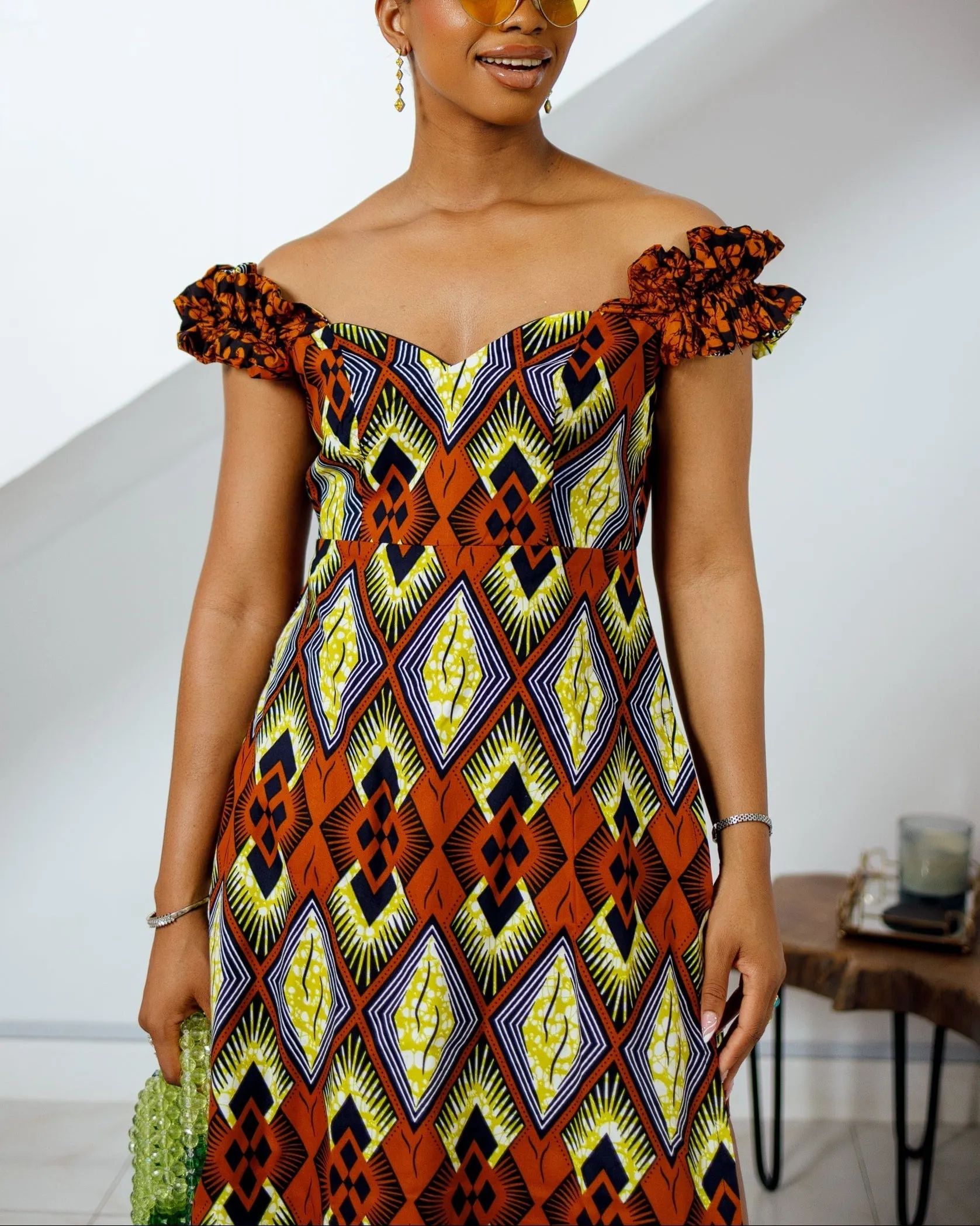 Women's Casual Print Kaftan Maxi Dress & shorts Two-Piece Set