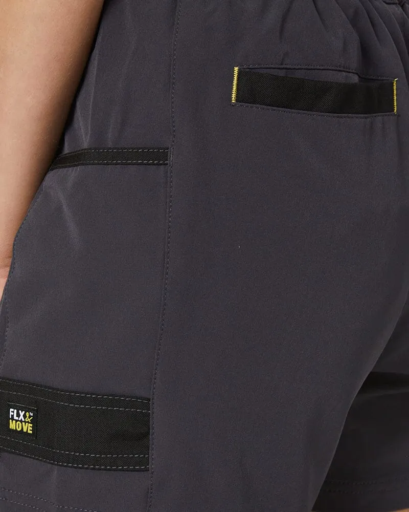 Womens Flex and Move 4-Way Stretch Elastic Waist Short - Charcoal