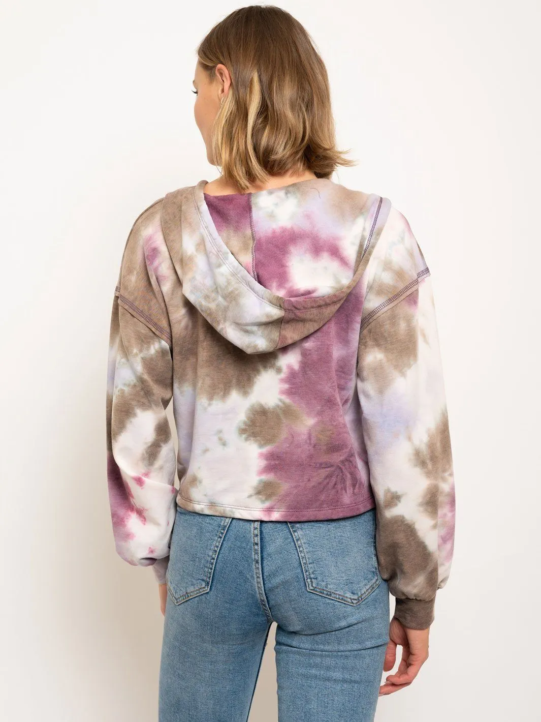 WOMEN'S HOODIE TIE DYE TOP