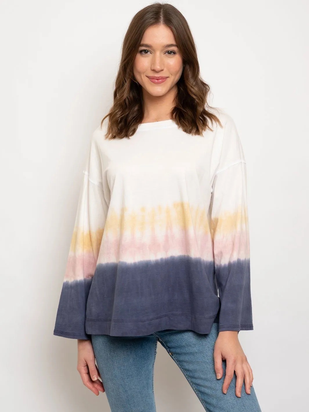 WOMEN'S LONG SLEEVE TIE DYE TOP