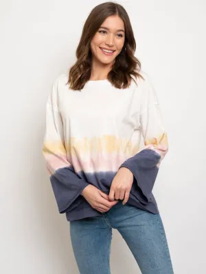 WOMEN'S LONG SLEEVE TIE DYE TOP