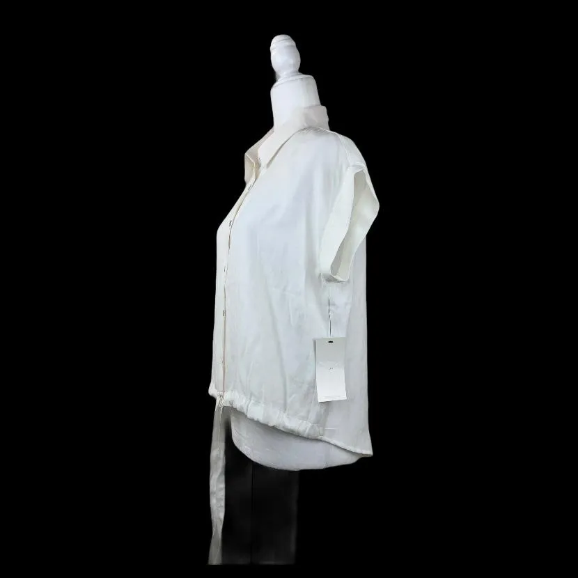 Women's Shirt Tie Front Short Sleeve Size S Top