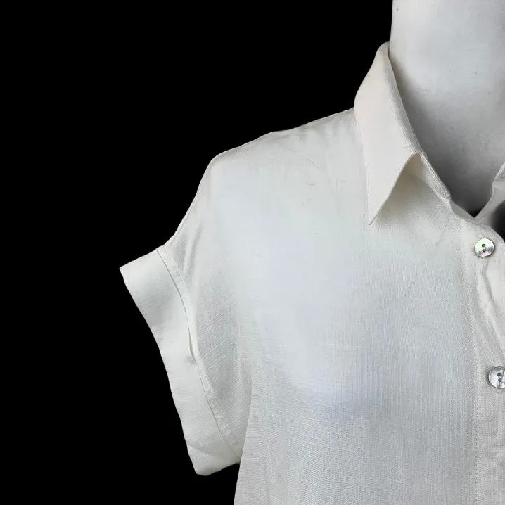 Women's Shirt Tie Front Short Sleeve Size S Top