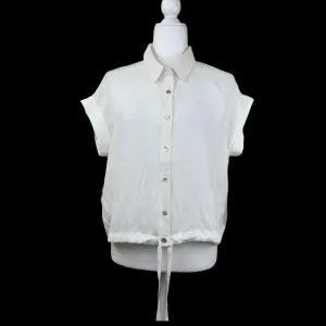 Women's Shirt Tie Front Short Sleeve Size S Top