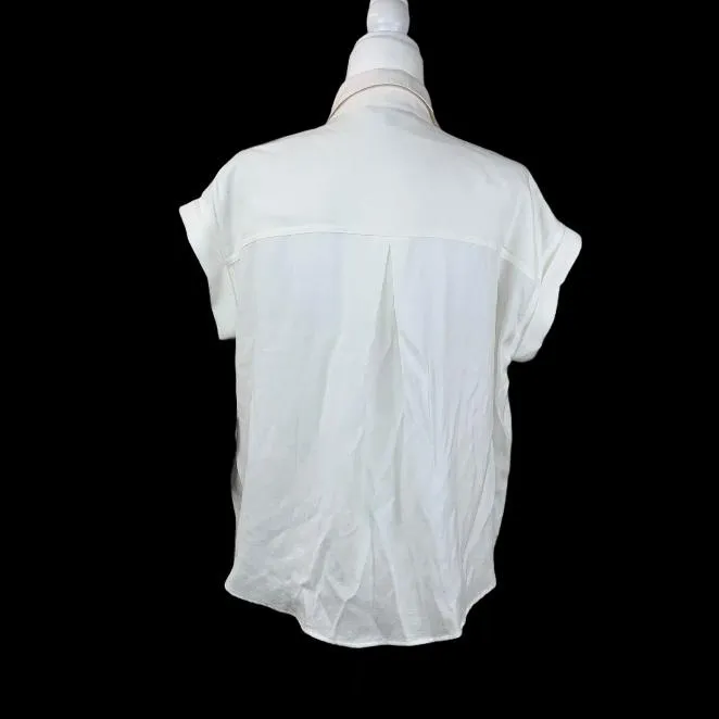 Women's Shirt Tie Front Short Sleeve Size S Top