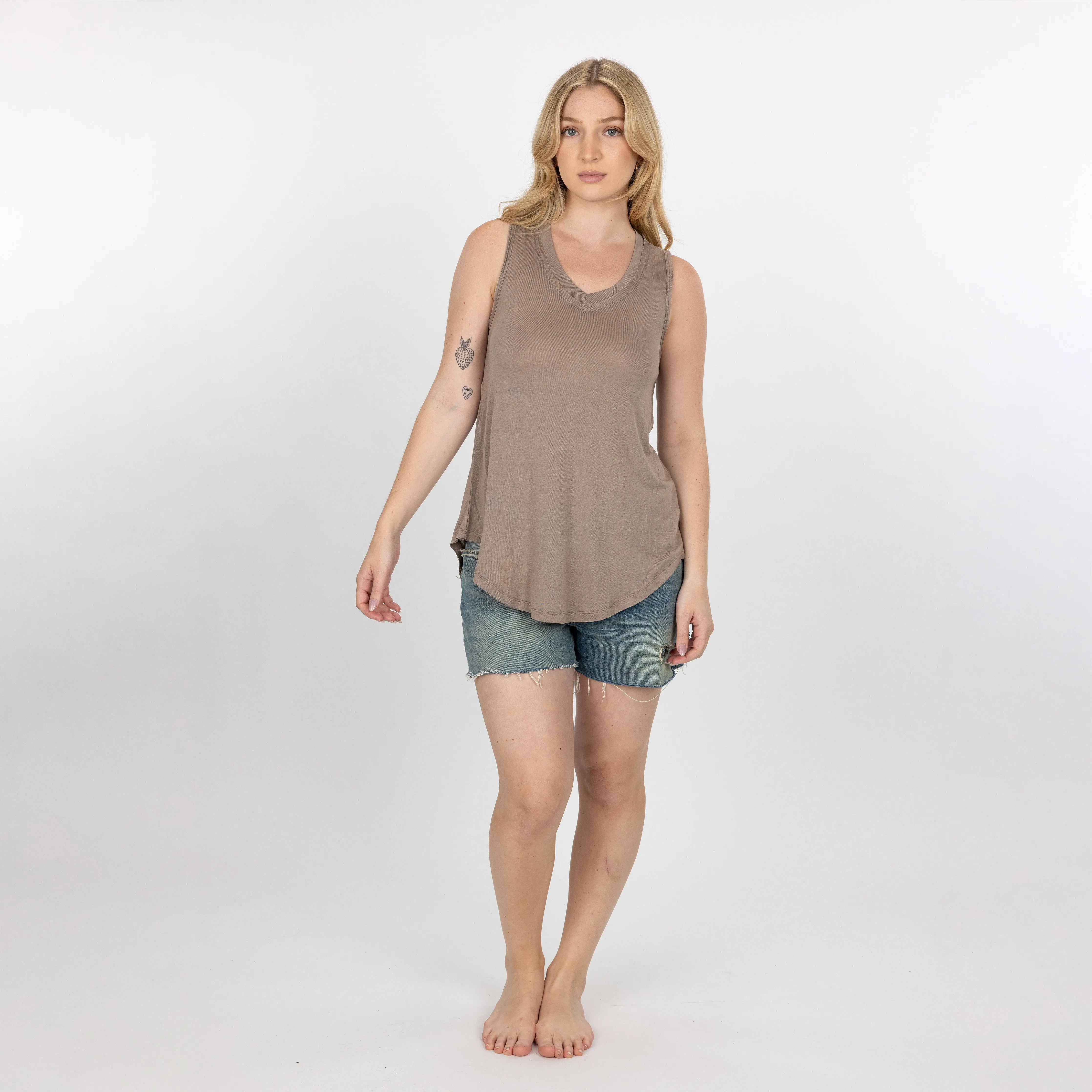 Womens V-neck Swing Tank - Fungi