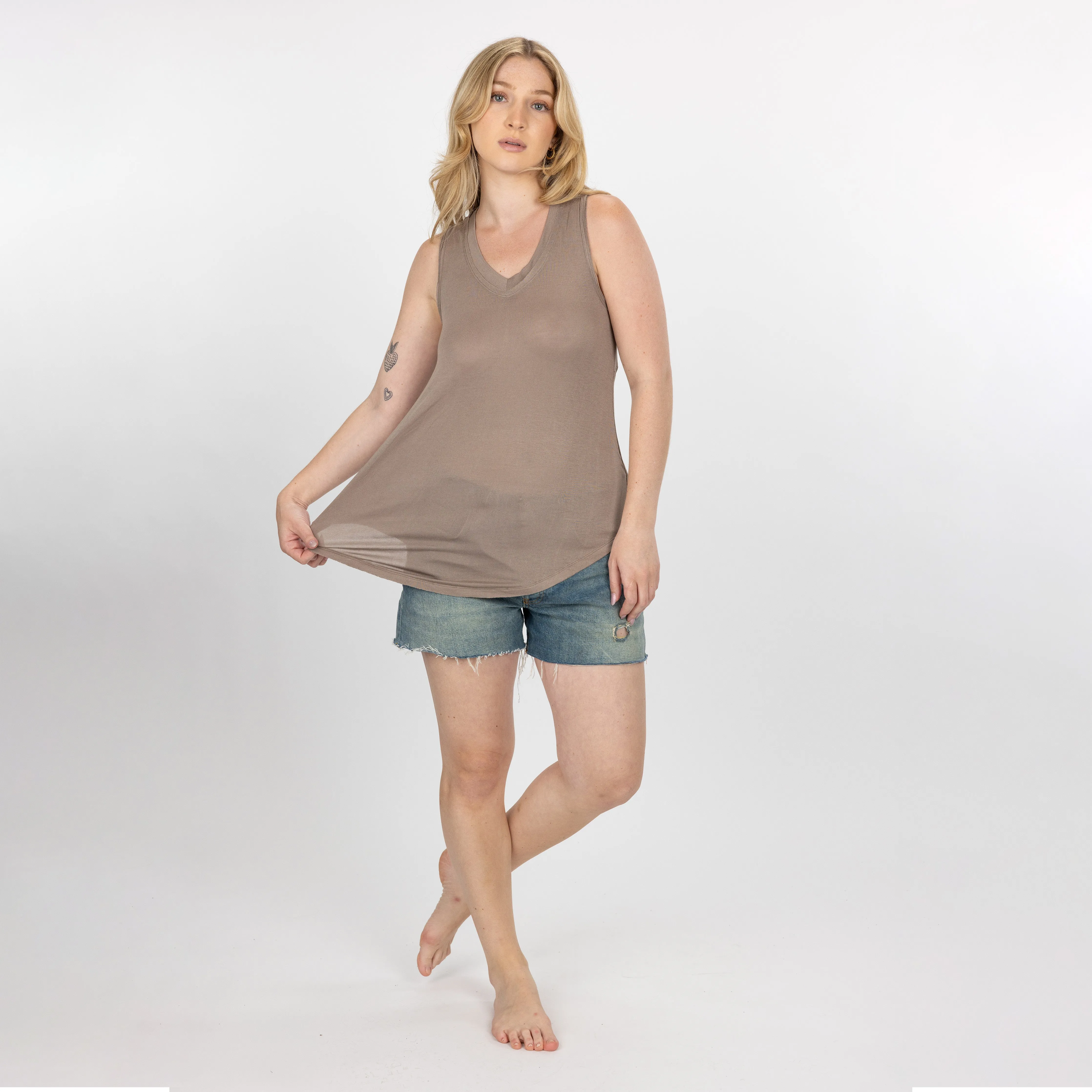Womens V-neck Swing Tank - Fungi